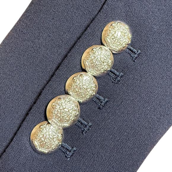 Veronica Beard Miller Navy Blue Jacket Contrast White Stitch Blazer Size 6 - Picture 9 of 16